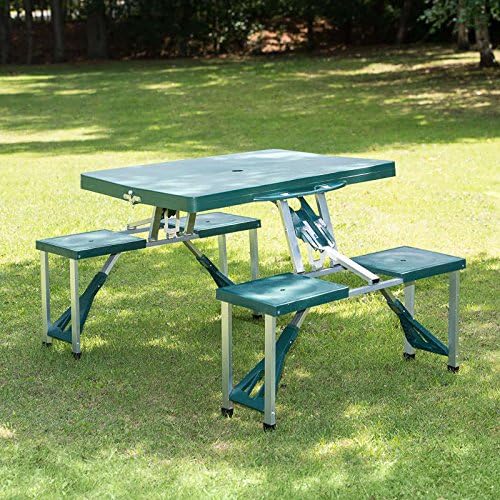 Portable Folding Camping Outdoor BBQ Dining Picnic Table Chairs Set