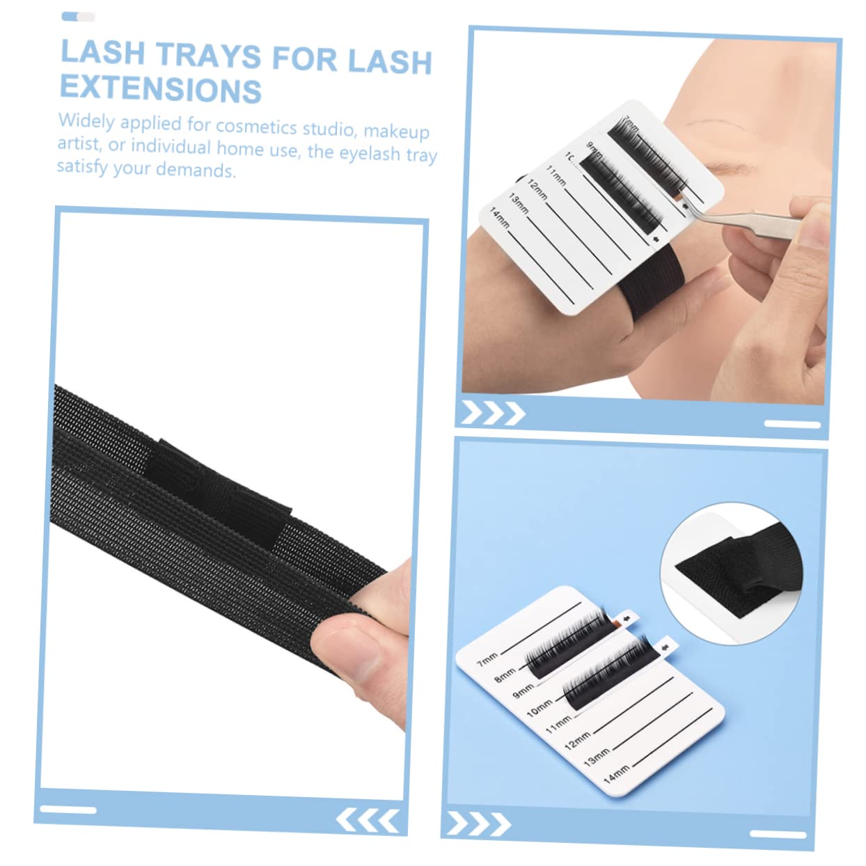 Beatifufu Lash Trays for Lash Extensions Portable Eyelash Display Board (7-14mm)