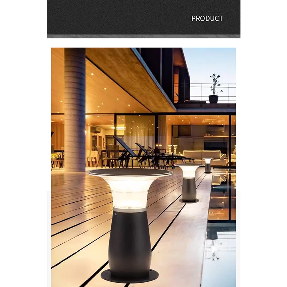 Lampada Solare da Giardino contemporanea, Impermeabile, per Ville, Giardini, Cortili, quartieri residenziali (Stile 25 H28CM, 1 Pezzo)