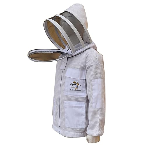 Miniatura 3 de Ropa y cuero Chaqueta ventilada de apicultura de 3 capas de protección completa Apicultores Chaqueta de abeja ultra ventilada con velo de esgrima