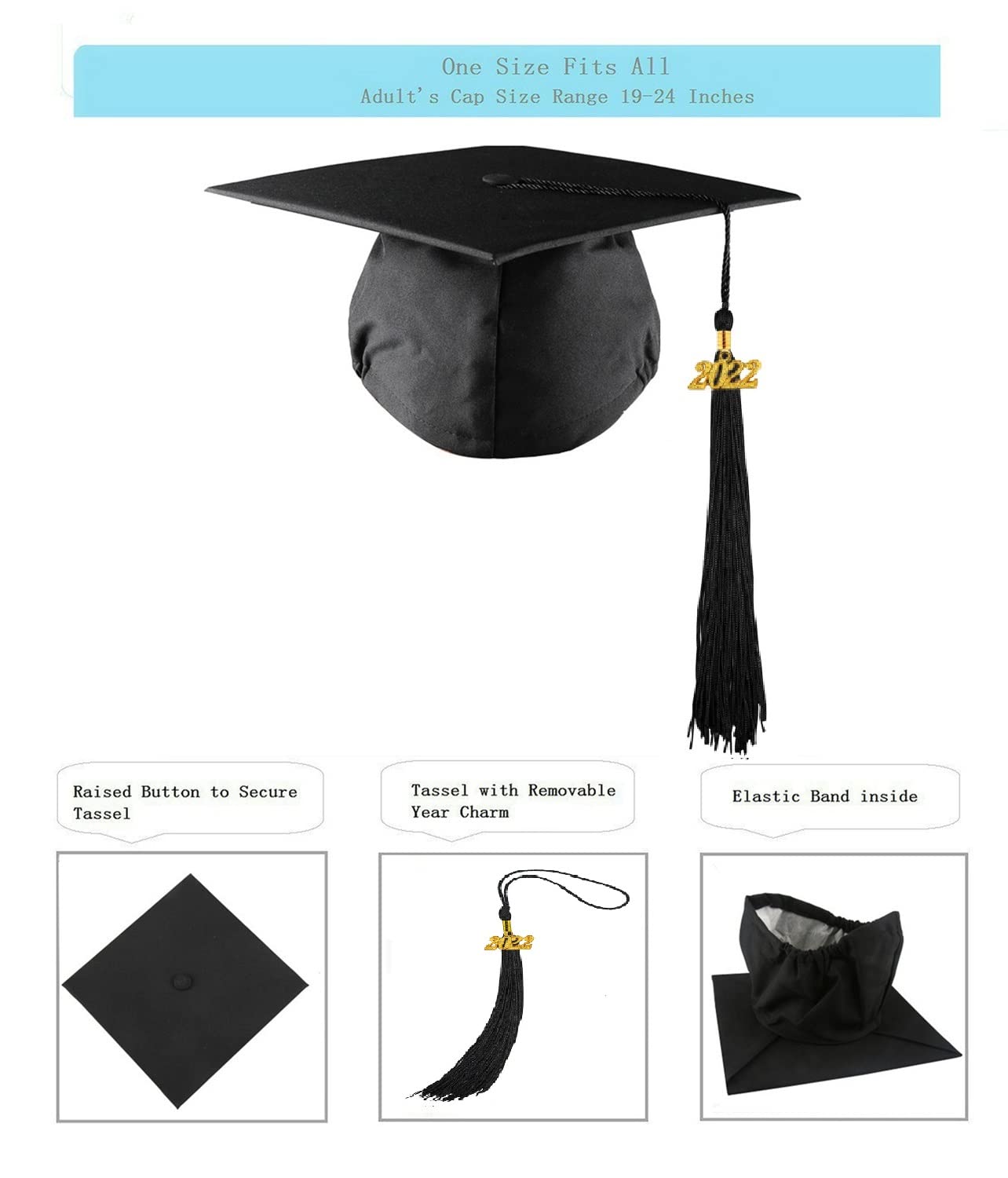 Buy [2022+2023] HEPNA Matte Graduation Gown Cap Tassel Set,Uniforms