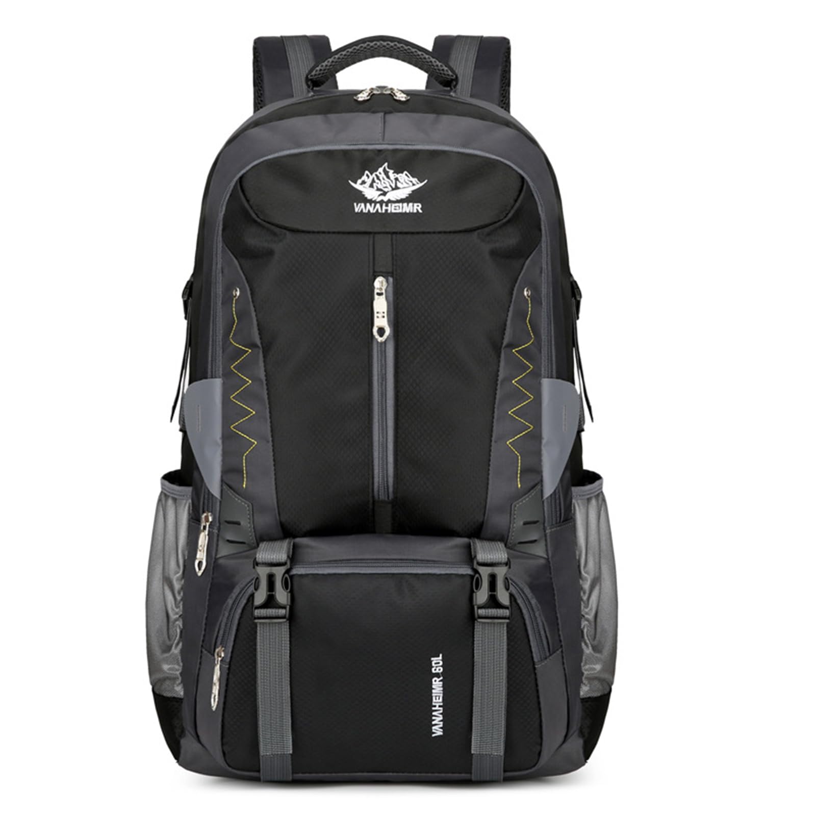60L Zaino da Trekking Zaino Impermeabile Zaini Hiking Backpack per Donna Uomo Campeggio Arrampicata Viaggio Sport Nero
