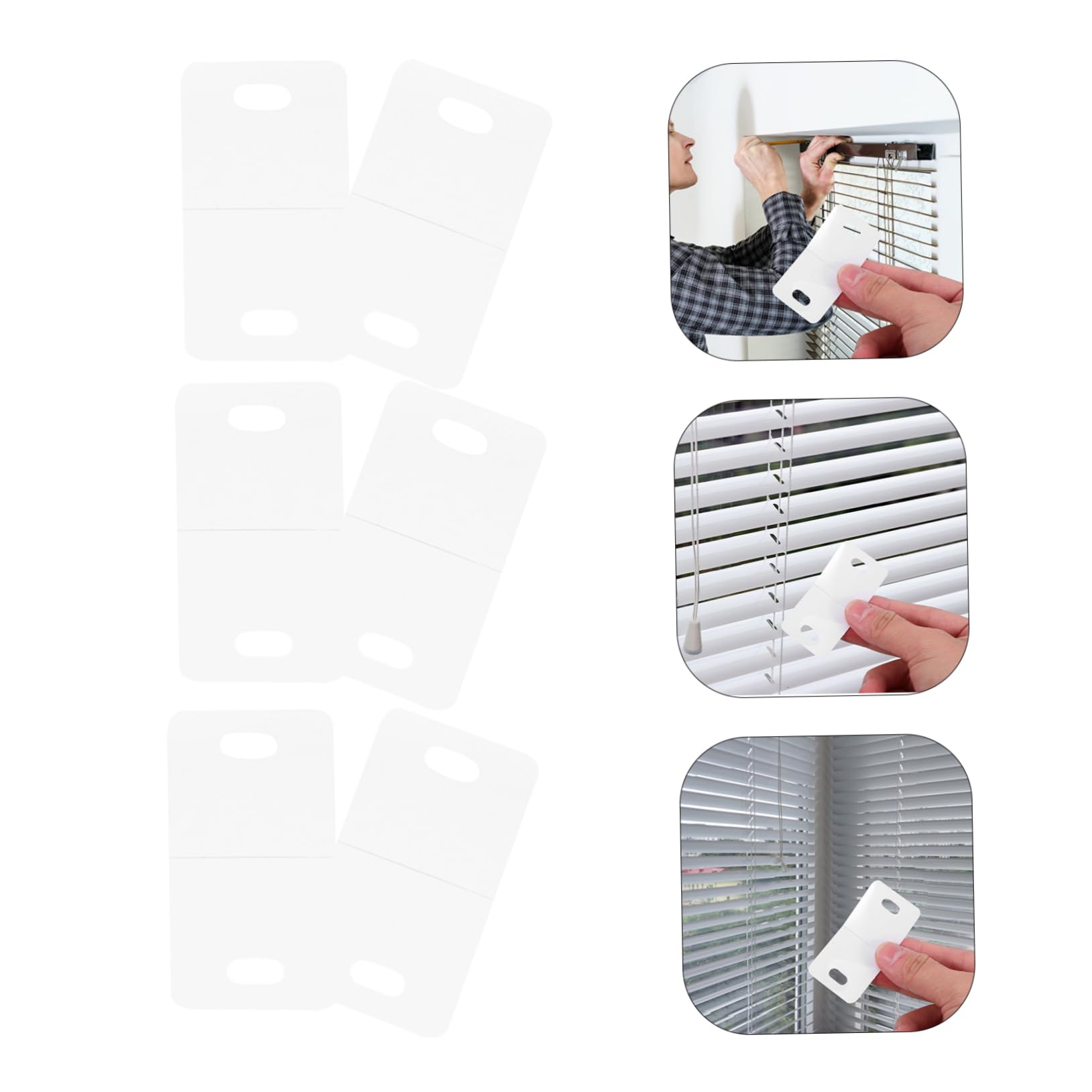 Cabilock 60pcs Horizontal Blind Repair Slats Self-Adhesive Tabs for Window Blinds Easy to Install Curtain Parts to Restore Functionality and Appearance