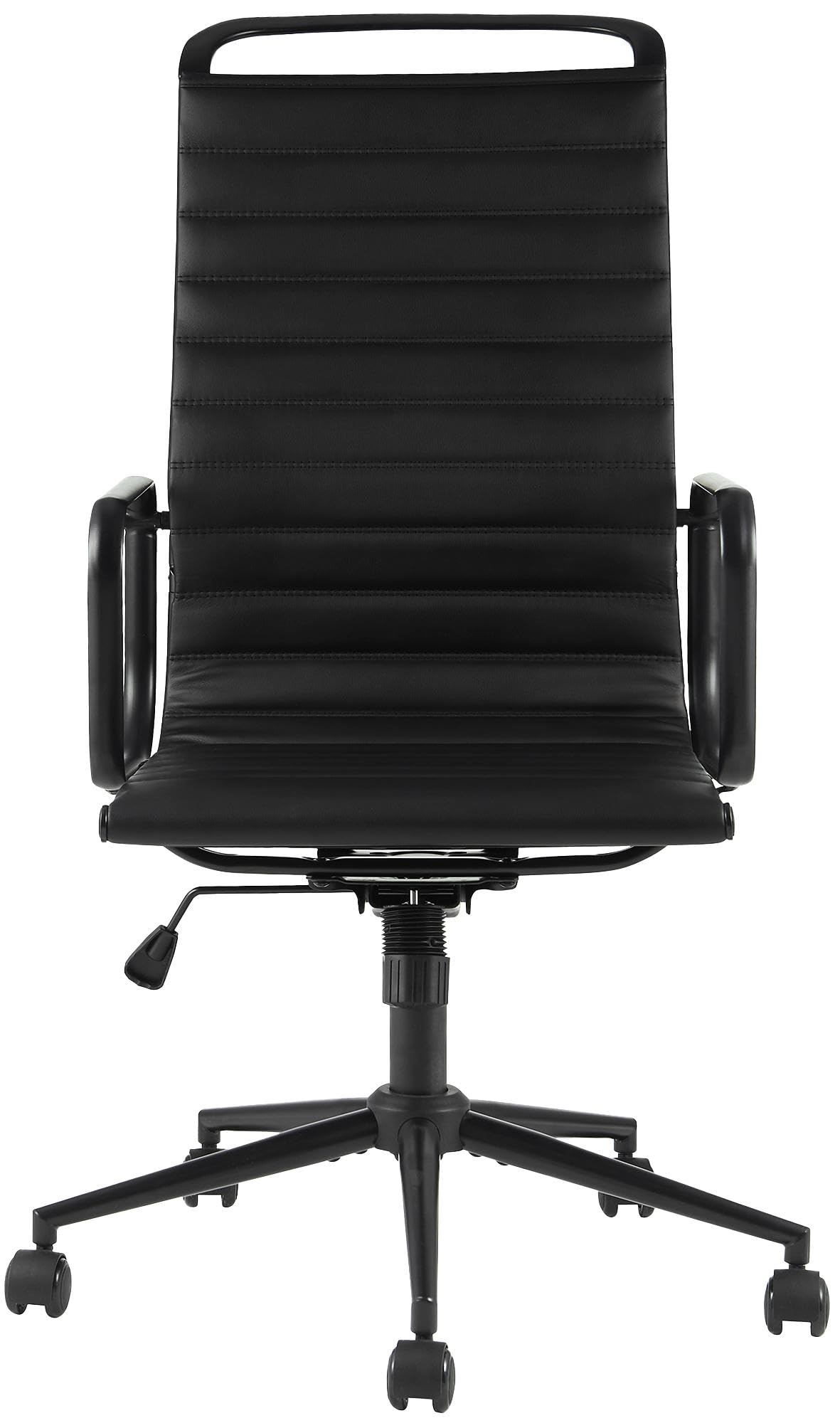 CLP Bürostuhl ergonomisch Nelson, Schreibtischstuhl mit Wippmechanismus, höhenverstellbar und drehbar, Sitzfläche aus Kunstleder, Farbe:schwarz