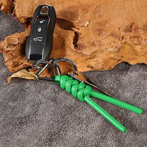 Image of Leather Key Chain Car Universal Unisex Key Chain with Removable Triangle Open Key Ring