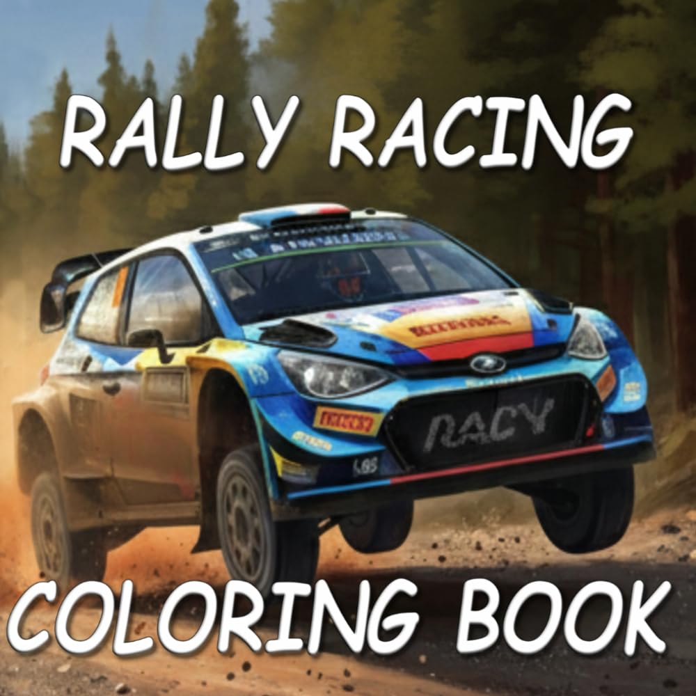 RALLY RACING COLORING BOOK: RALLY RACING coloring book for children aged 7 to 12