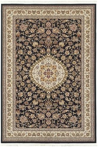 Oriental Weavers Masterpiece Area Rug - 033B2-9'10" x 12'10" - in Dark Blue/Ivory - Vintage Inspired, Stain Resistant, Family and Pet Friendly, Family, Dining, Living Room Rug
