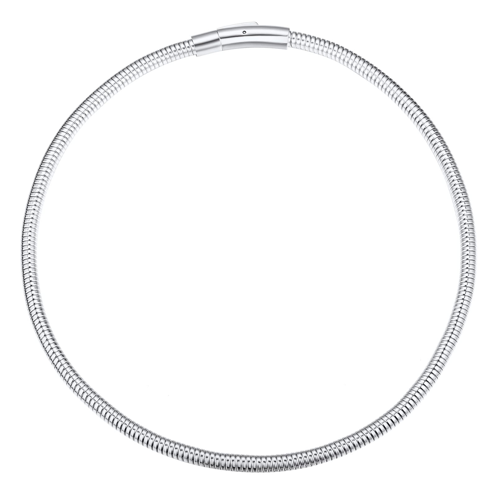 Herringbone Choker Necklace for Women, Black/Stainless Steel/14K Gold/Rose Gold Plated Adjustable Flat Snake Chain Necklaces, 3/5MM Width 12.5/15/18 Inches, with Jewelry Gift Box