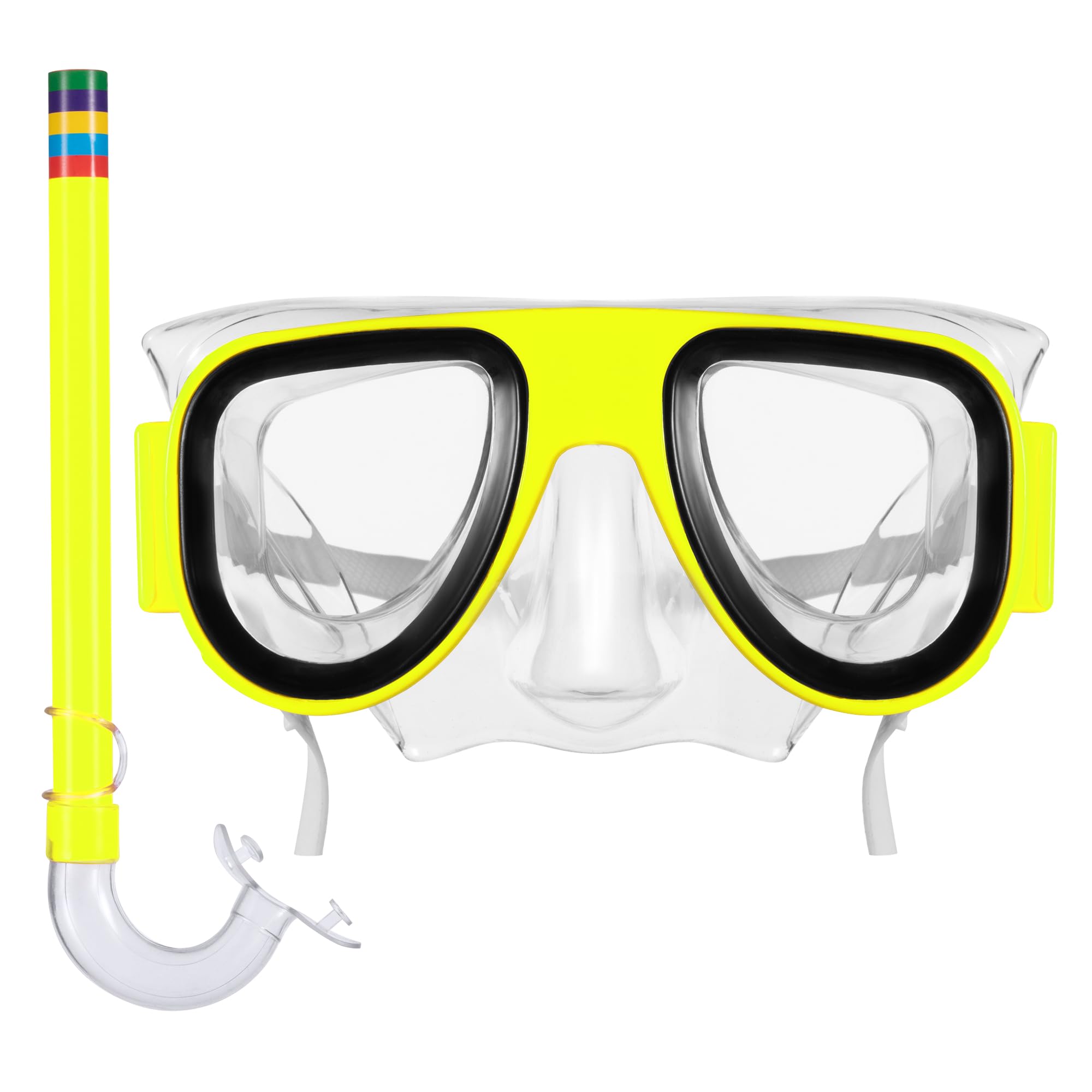 Hardys Kids Snorkel Set - Two Piece Snorkel Mask & Mouthpiece, Adjustable Strap, Comfortable Fit, Watertight Seal, Clear View Lenses, Yellow
