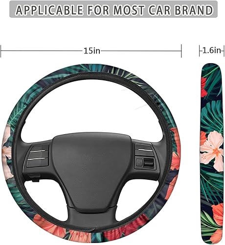 Miniatura 3 de Forchrinse Almohadilla de consola central de flor de hibisco tropical para mujeres y niñas, transpirable, duradera, 15 pulgadas, protector de