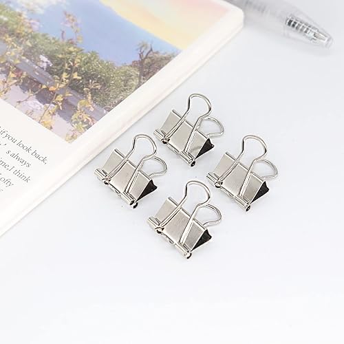 Miniatura 3 de Clips plateados para carpeta, mini clip para papel, pinzas pequeñas de 0.591 in (58 pulgadas), paquete de 100 clips de oficina de tamaño micro para