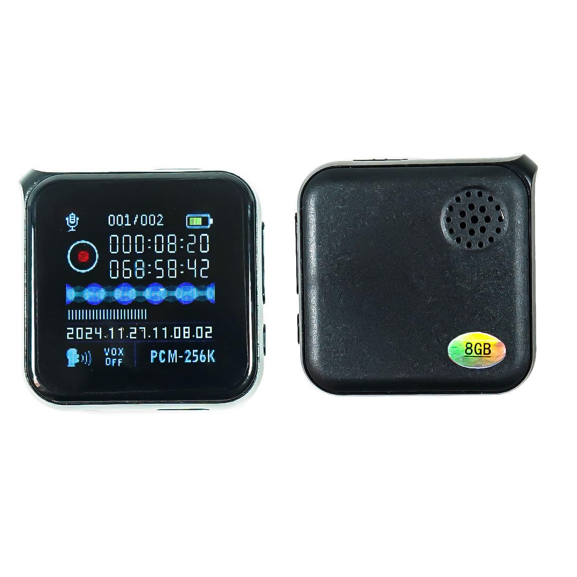 Mini Registratore Spia Vocale Professionale 8 GB con Attivazione Vocale VOX – Microfono Spia, Audio con Riduzione del Rumore - Cimice con Voice Recorder - Lettore MP3, Radio FM, Sveglia (M30)