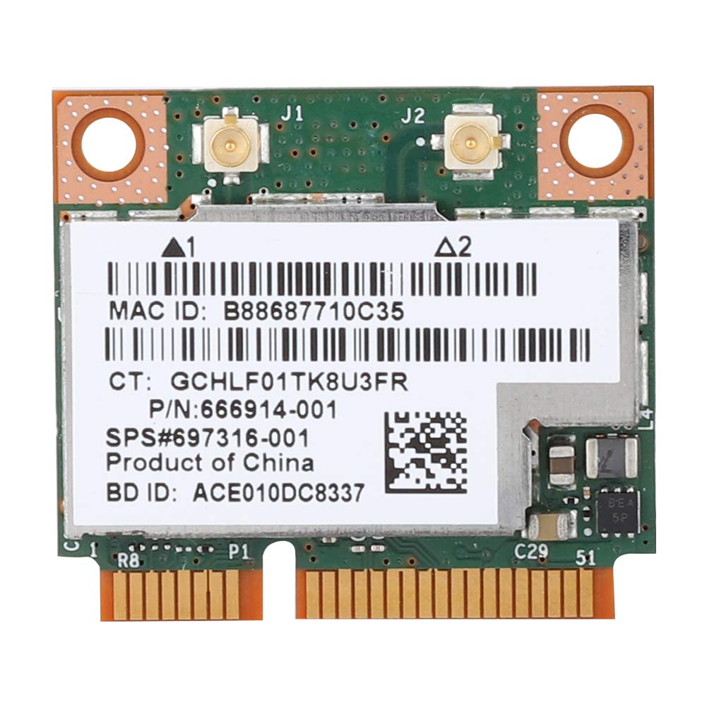 ASHATA Band Network Card for HP for Broadcom BCM943228HMB,2.4G/ 5G Bluetooth 4.0 Band 300M Mini PCI-e LAN Card,Support 802.11a/b/g/n up to 300Mbps
