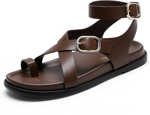 DREAM PAIRS Womens Strappy Sandals Flat Thong Comfortable Footbed Platform Summer Fashion Vocation Shoes