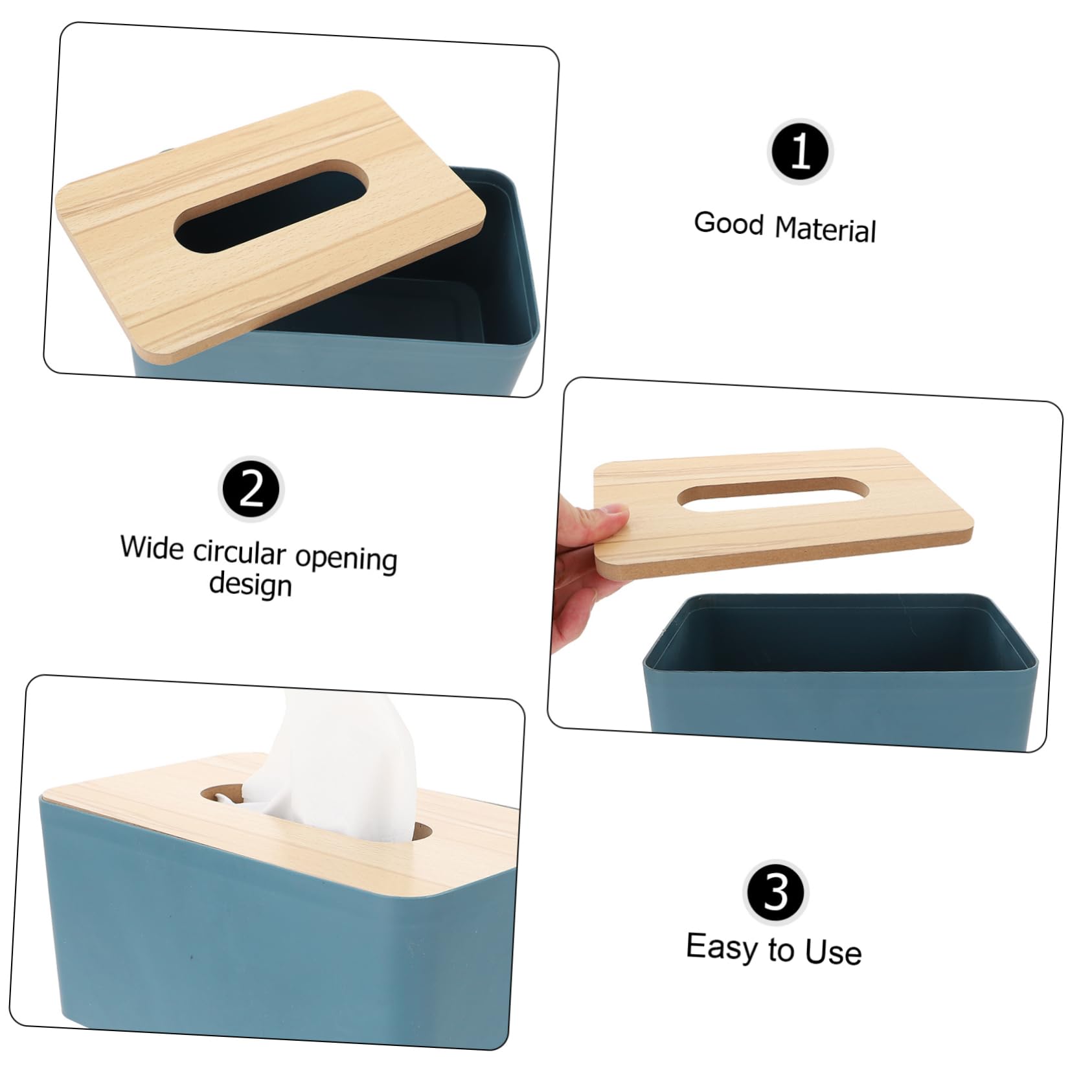 BRIGHTFUFU Large Opening Tissue Box Pp Material Sturdy Storage Box Napkin Dispenser Desktop Tissue Container