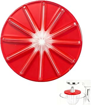 Stand Mixer Whisk Scraper, K45WW Wire Whip for KitchenAid 5 Quart, Anti-Splatter Baffle Round Wiper, Kitchen Aid Accessories Red