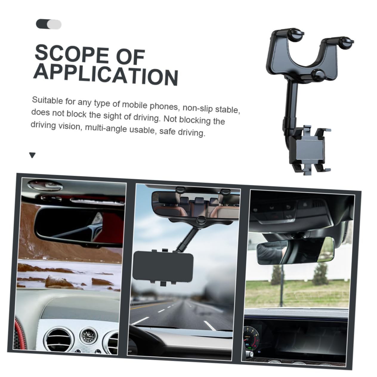 iplusmile Supporto Smartphone Auto Nero in Abs Clip-type Antiscivolo per Cruscotto Veicolo per Guida Sicura e Navigazione Gps