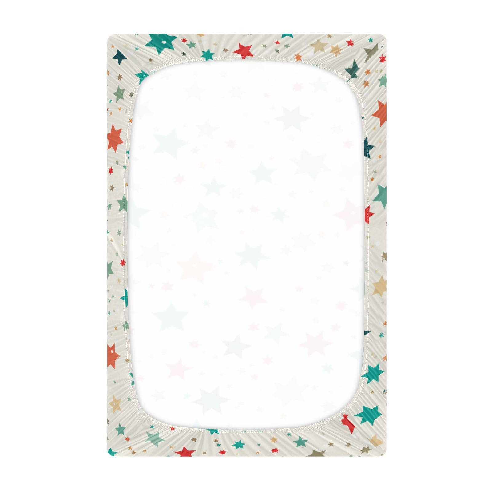 JIPONI Liitle Stars Soft Playard Sheet- Pack & Play Sheets Fitted, Breathable Mattress Cover for Standard Size Play Yard, 39’x27’x5’