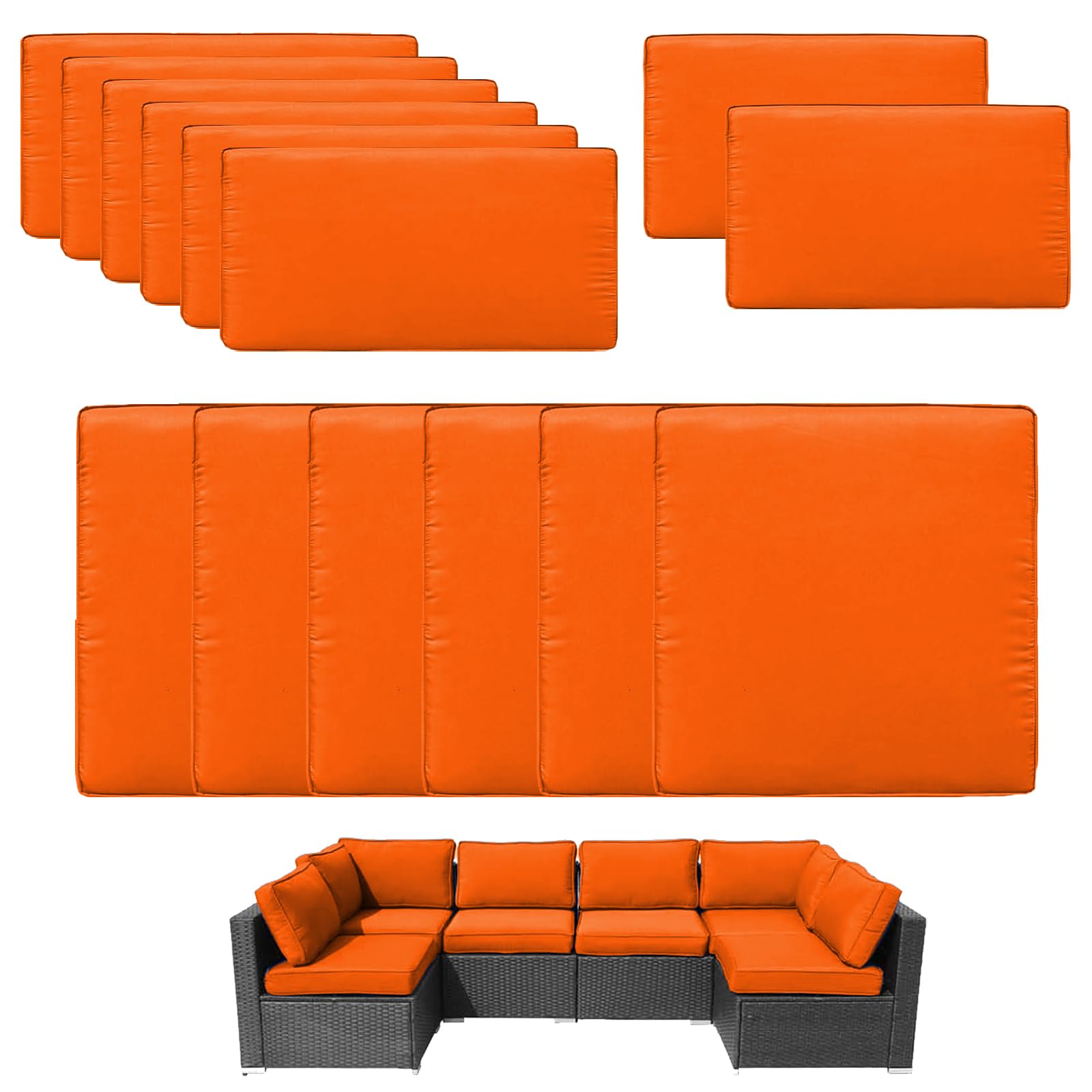 Photo 1 of GarPad 14-Piece Outdoor Cushion Covers - Orange