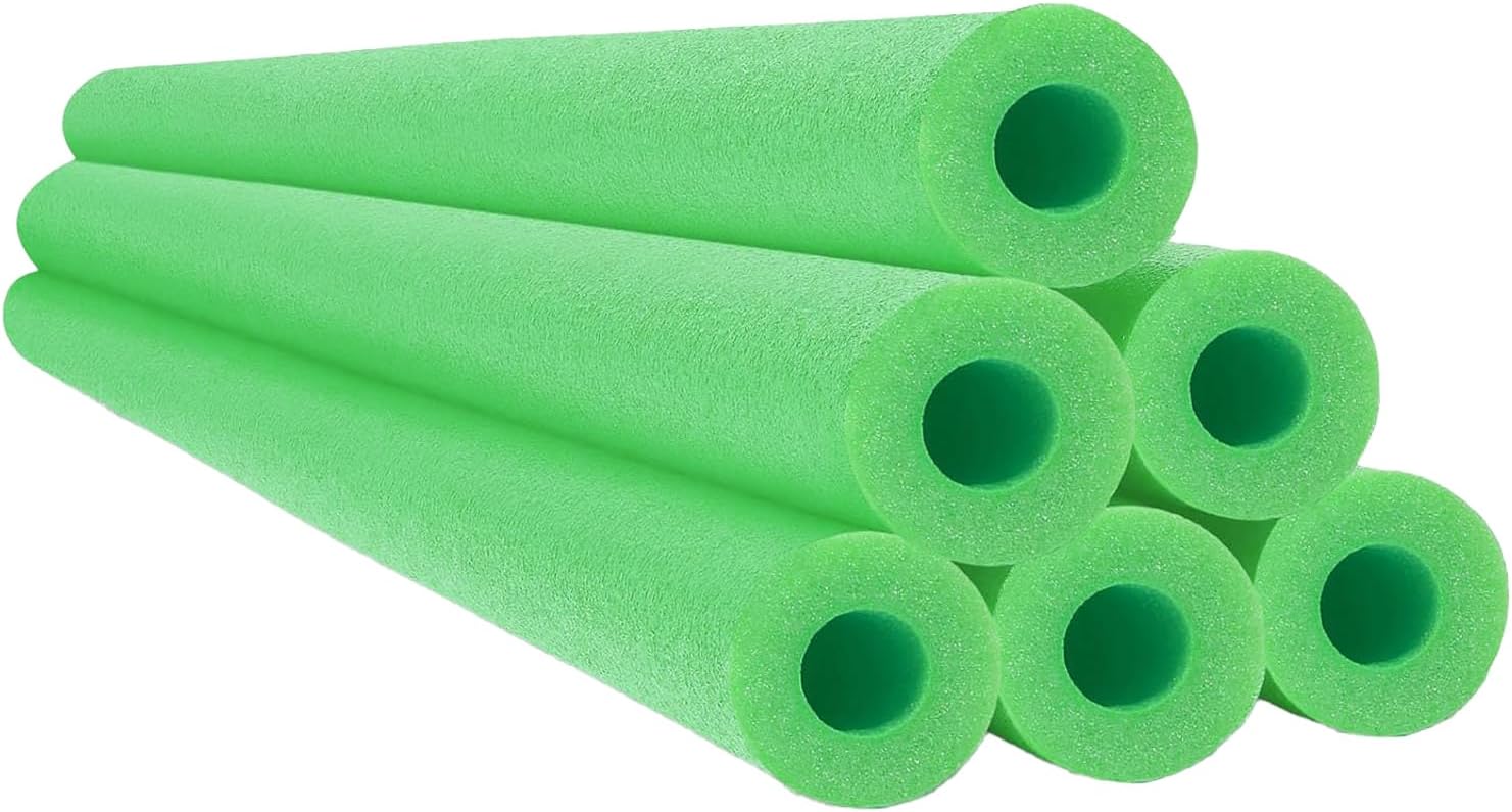 Green Pool Noodles Swimming Hollow Core Foam Tube, Floating Thick Noodles for Floating, Pool Accessories, 52"