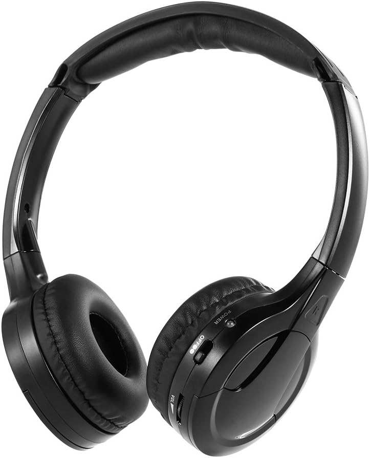 Andoer IR Infrared Wireless Car Headphones Stereo Headset Wired Earphone Dual Channel for In-car DVD Player