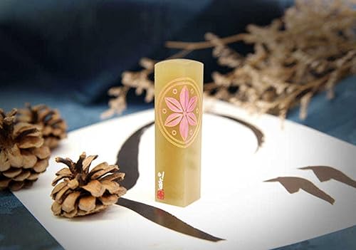 Miniatura 3 de Traditional Korean Dojang Name Stamp - Pink Petals -  (Black)