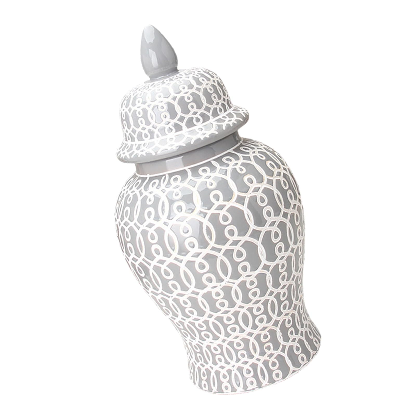Ginger Jar, Storage Jars, Large Ornaments, Decorative Bottles, Tea Canister, Ceramic Jar, Floral Centerpieces For Tables - Good Ideal For Room, Office Decoration,32.7" H(grey,13.4"Lx"13.4"W x 25.6"H)