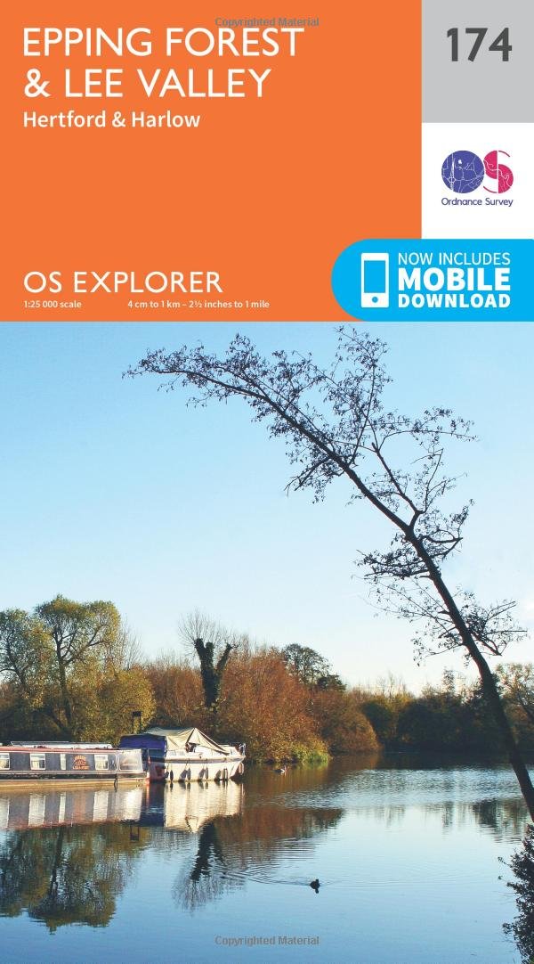 Epping Forest & Lee Valley Map | Hertford & Harlow | Ordnance Survey | OS Explorer Map 174 | England | Walks | Hiking | Maps | Adventure