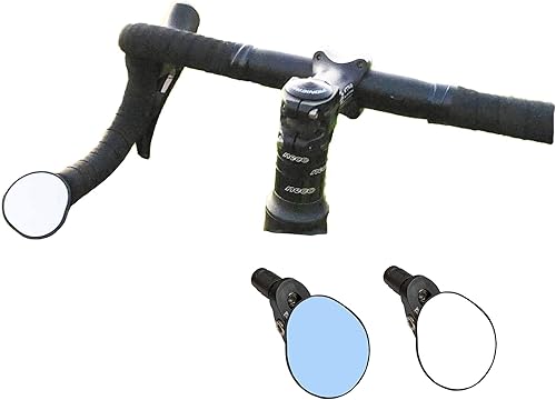 Hafny HF-M956-FR06 - Espejo de bicicleta con barra de caída, HD, a prueba de roturas, espejo convexo de cristal azul HD