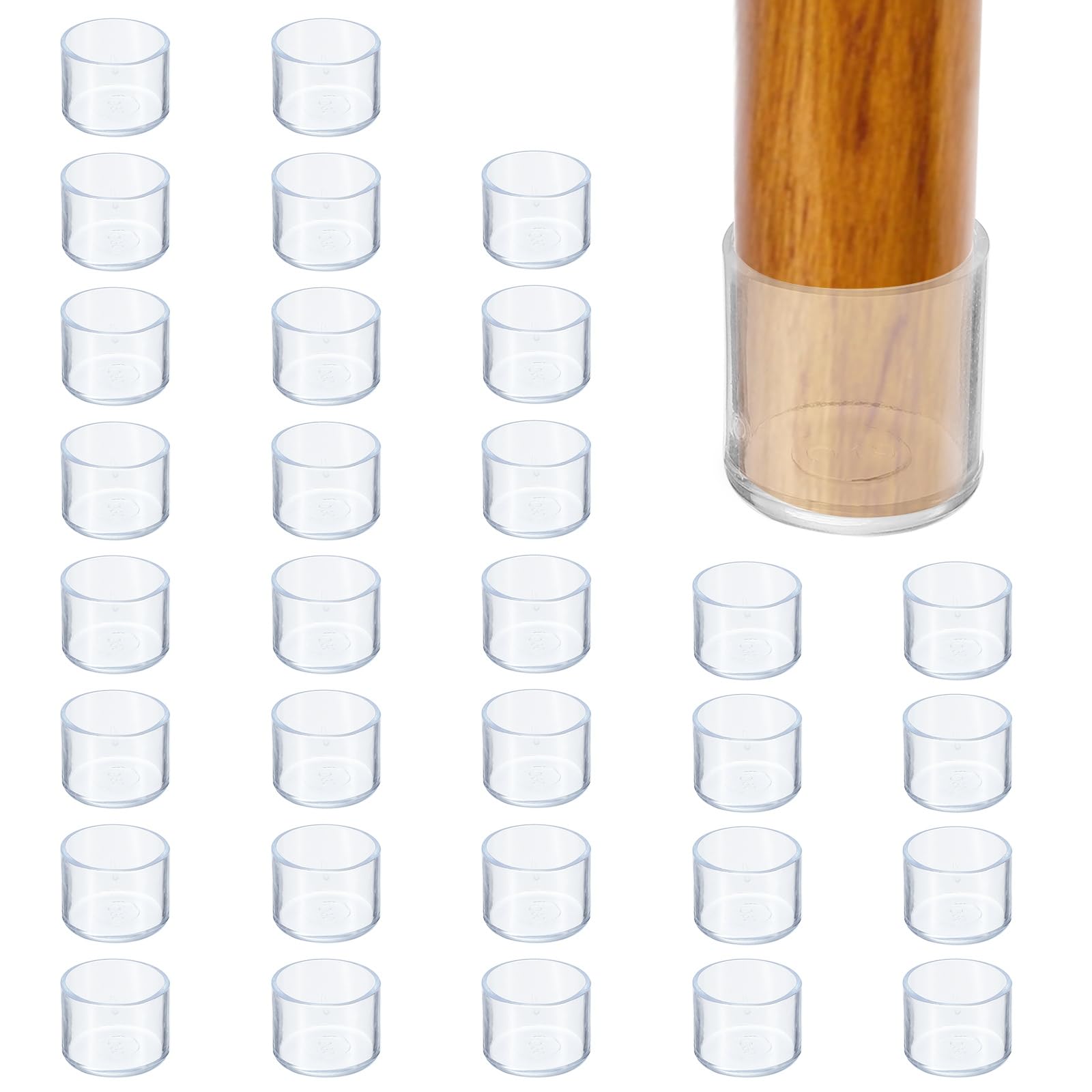 PATIKIL Round Rubber Chair Leg Caps Tips 3/16"