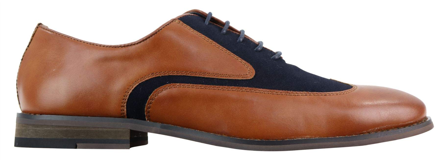 House Of CavaniMens Real Leather Suede Italian Brogues Laced Smart Casual Retro Vintage