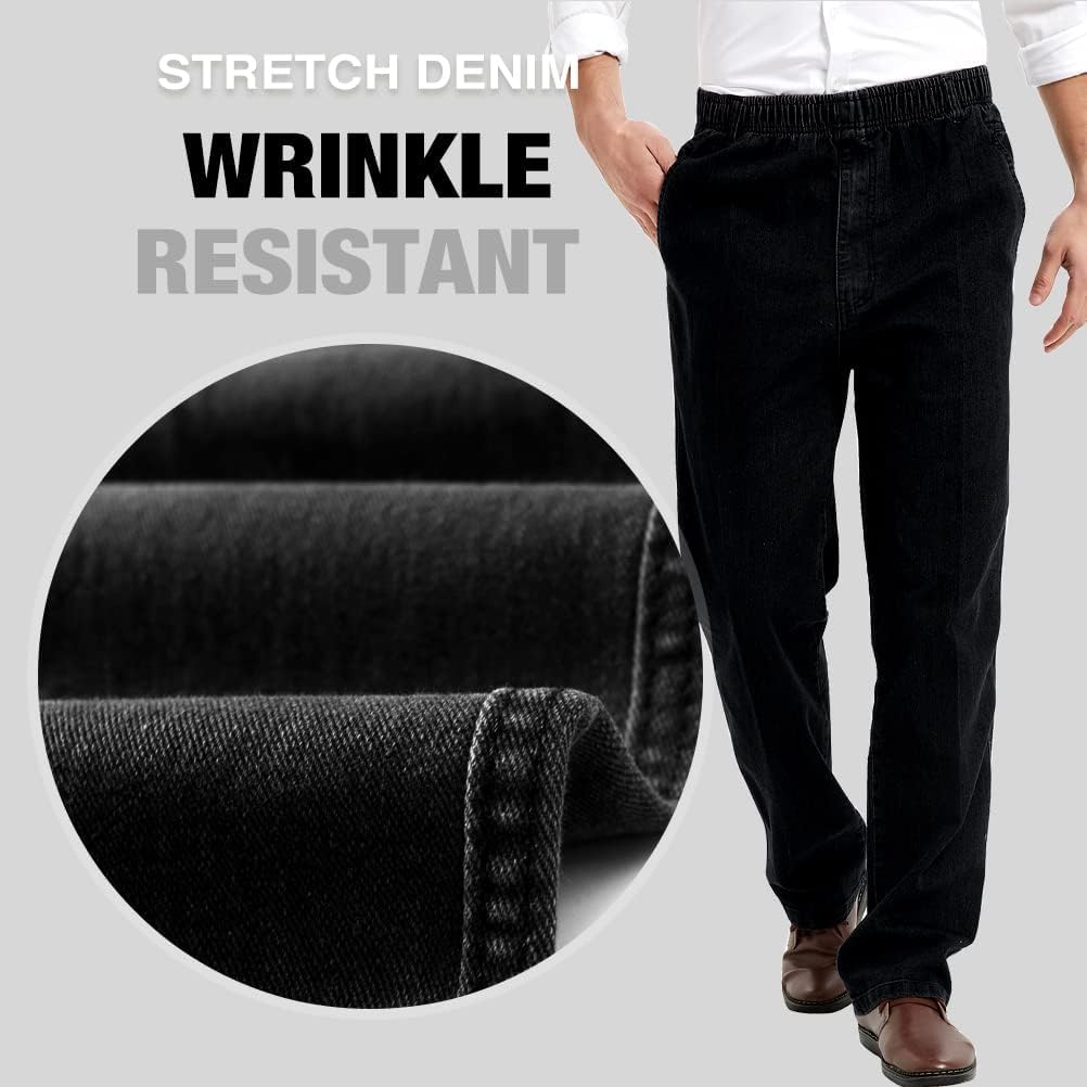 IDEALSANXUN Men’s Elastic Waist Jeans