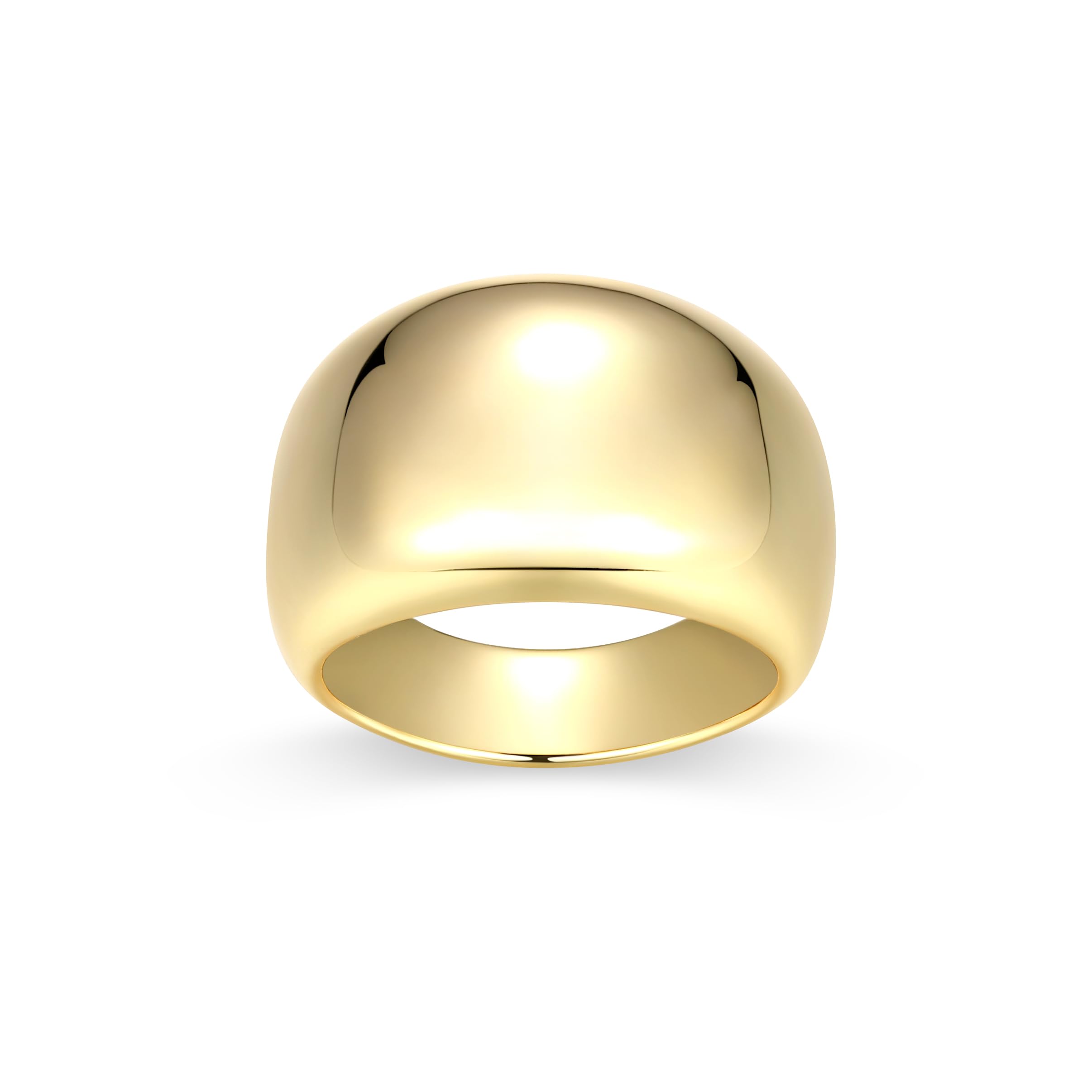 Amazon Essentials Dome Band Ring for Women - Gold-Tone Fine Silver Plated, Trendy Jewelry