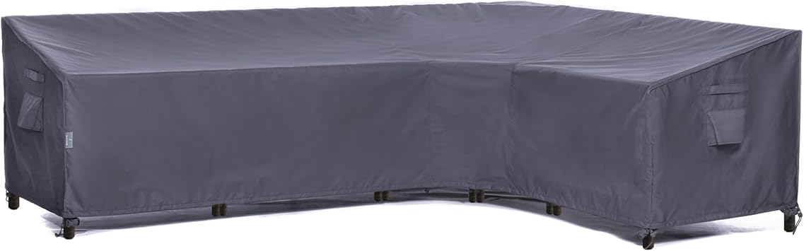 F&J Outdoors Patio Sofa Covers Waterproof Heavy Duty Ripstop Outdoor L Shape Couch Cover for 7-Piece Sectional Seating Group with Cushions, 113" Left + 83" Right W x 33.5" D x 31" H