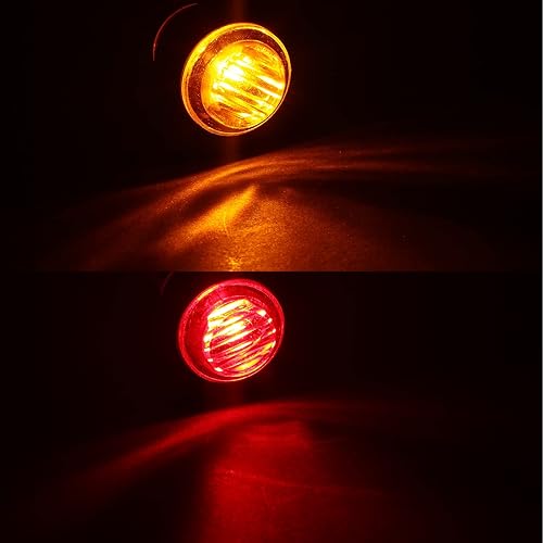 Miniatura 6 de 100 luces LED redondas de 3/4 pulgadas, 3 luces LED indicadoras laterales delanteras y traseras, luces intermitentes amarillas y rojas, lámpara