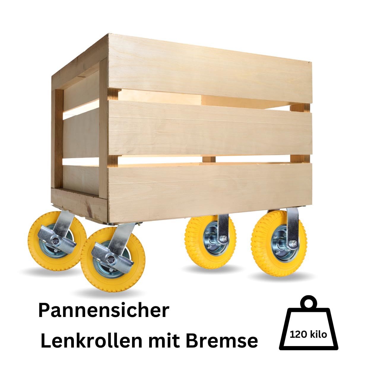 FROSAL Rollen-Set 4-tlg – 2 Bock- + 2 Lenkrollen, PU 210 Mm, Pannensicher, 250 Mm Höhe