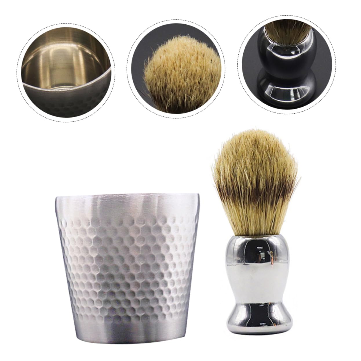 Beavorty 2ensembles Rasage Pour Hommes Kit De Blaireau Poils Doux Et Bol Inoxydable Parfait Pour Rasage Précis Et Confortable