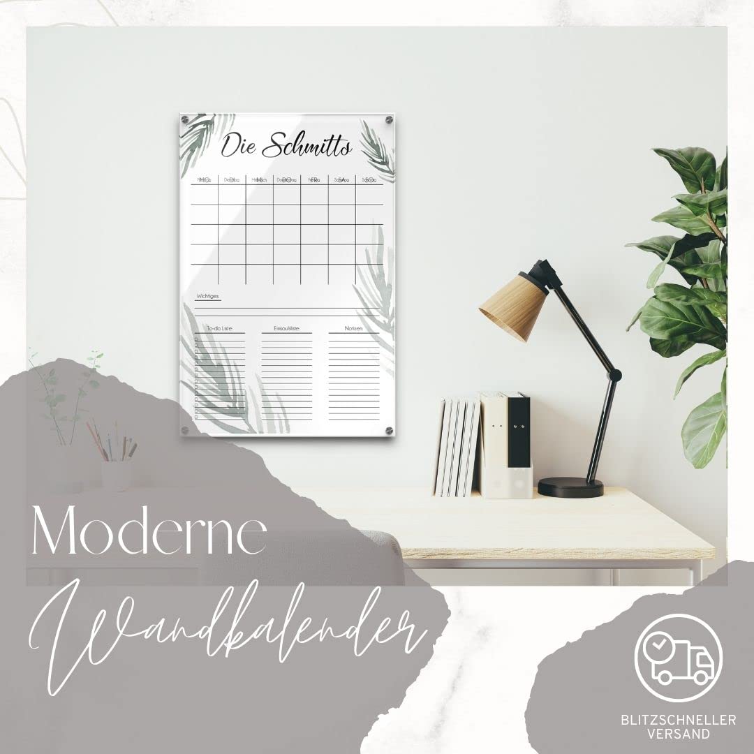 Personalisierter Kalender zum eintragen von wichtigen Terminen - bunt bedruckt - ideal für Familien - zum aufhängen in der Küche, dem Wohnzimmer etc. - ca. 40x60 cm