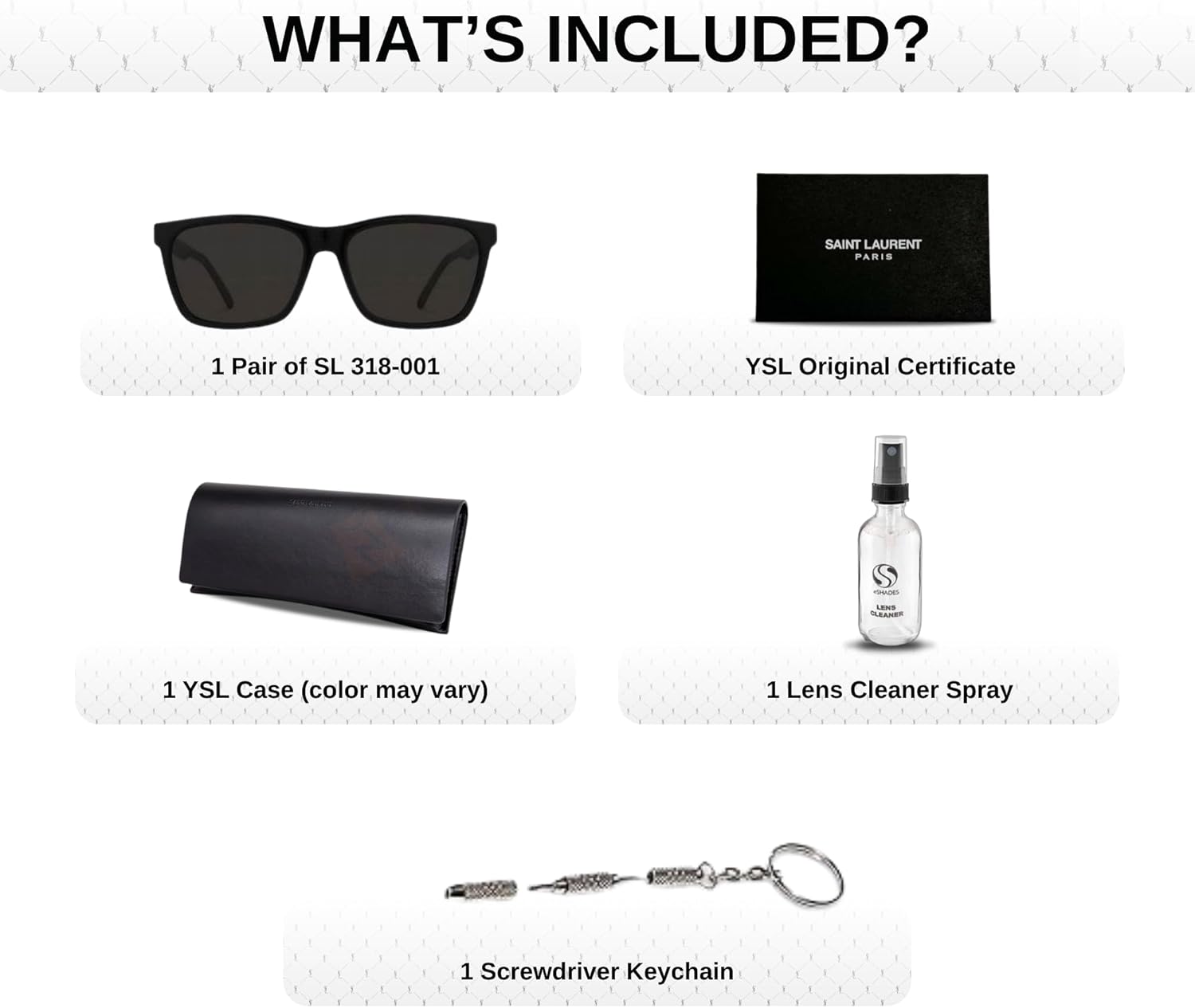 SAINT LAURENT SL 318 Square Sunglasses + Bundle with eSHADES Luxury Eyewear Kit - Image 4