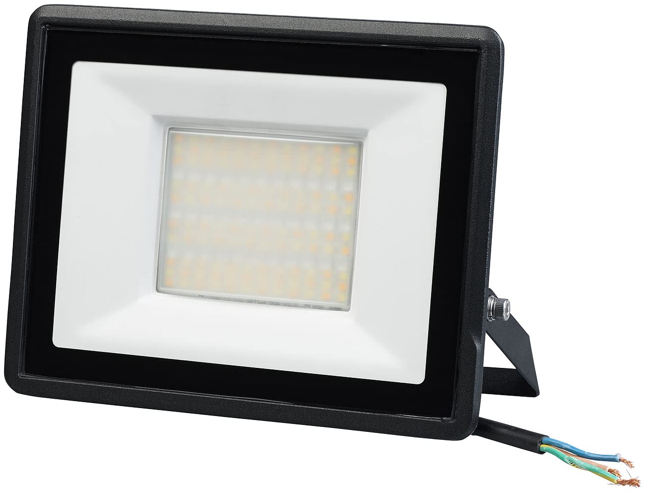 Luminea Home Control LED-Strahler mit App: 4er-Set WLAN-Fluter, RGB-CCT-LEDs, App, 3.750 lm, 50 W, IP65 (RGB-Strahler außen, Flutlicht mit WiFi, PC)