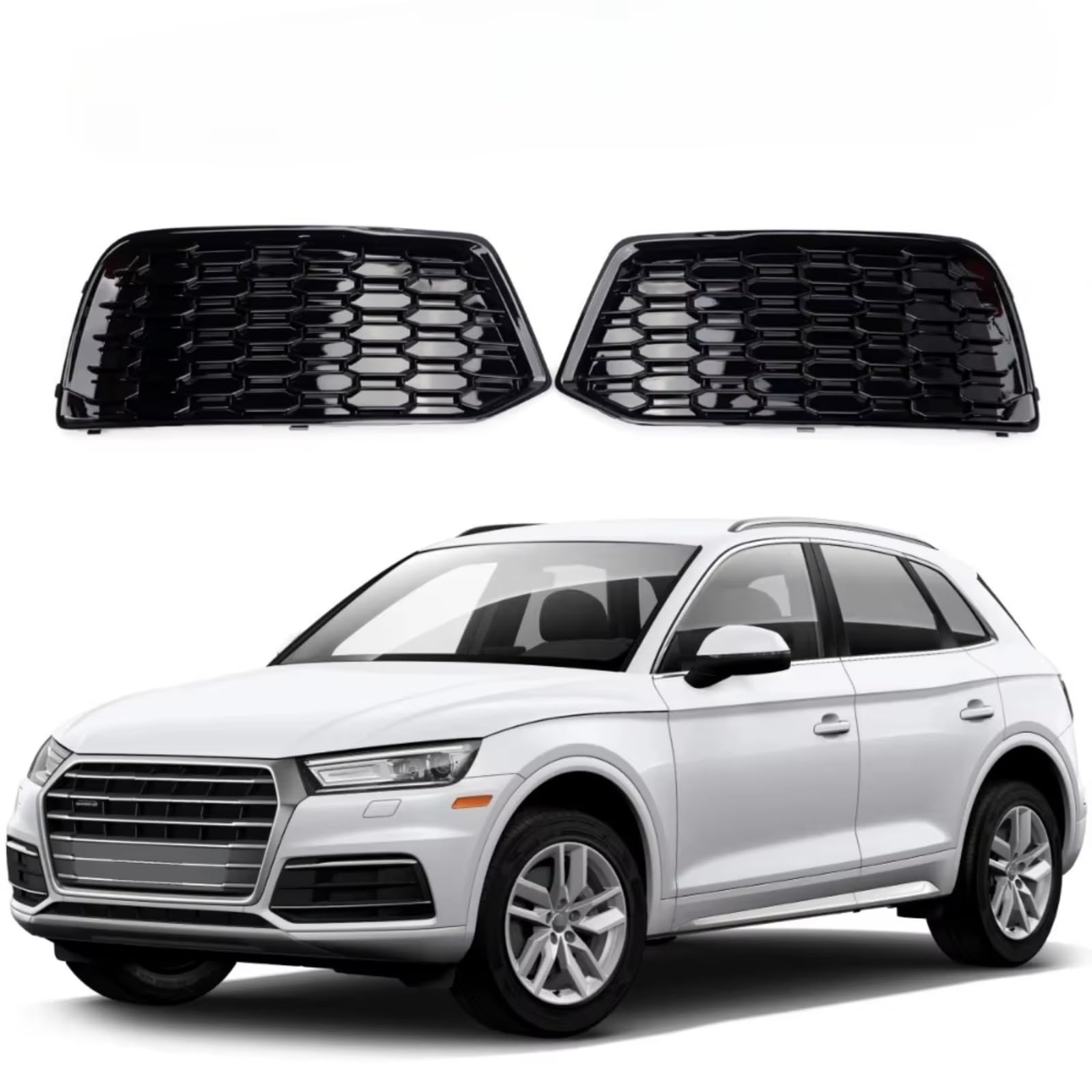 Compatible Con Q5 2018-2022 Parachoques Delantero Luz Antiniebla Cubierta Rejilla Bisel Inserto Izquierda Derecha Par Conjunto Accesorios Coche 80A807679D Marco faro antiniebla