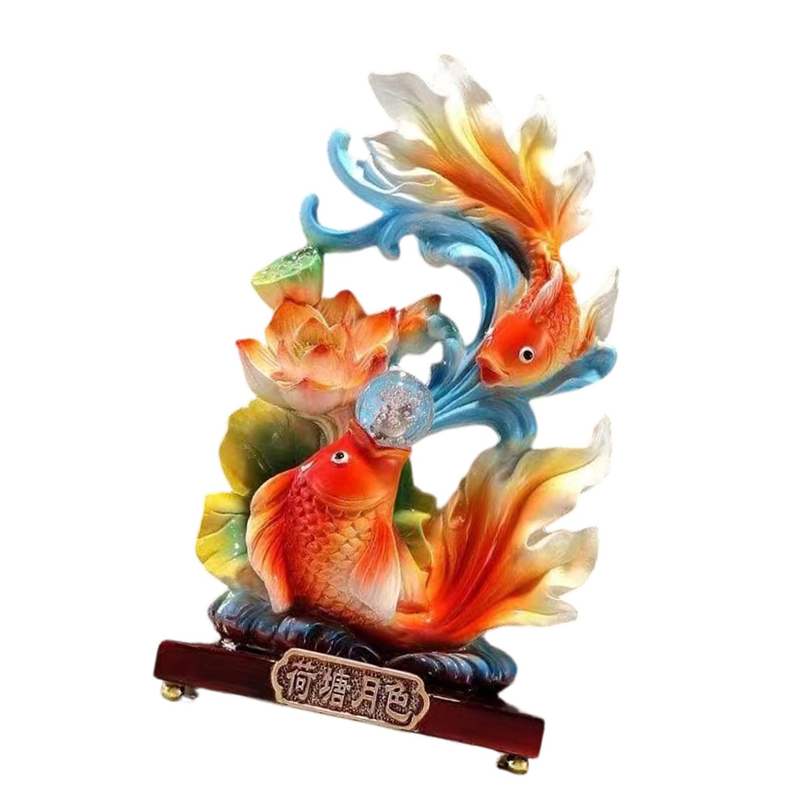 ZEPFJHE Feng Shui Wealth Fish Sculpture for Gifting and Decoration Decorative Desktop Display Ornament Modern Feng Shui Gift