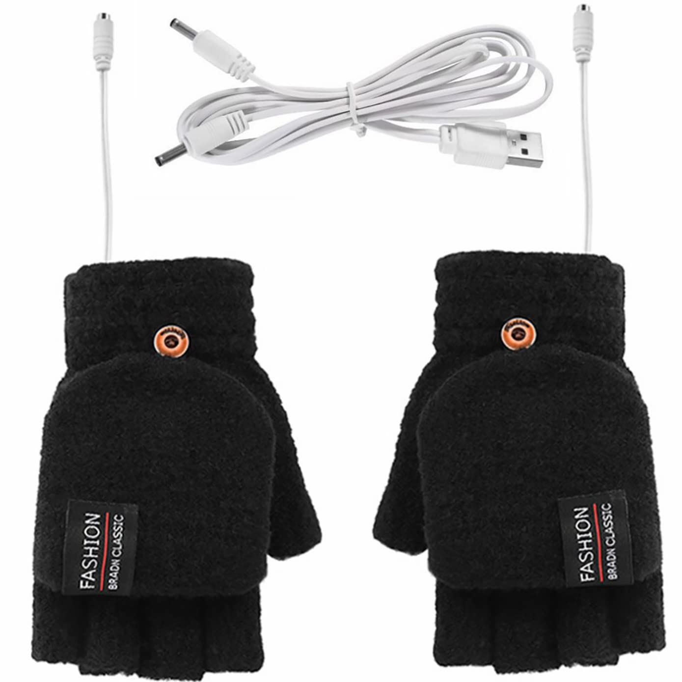 Winter Heated Gloves - Convertible Flip Top Mittens for Unrestricted Typing, Gaming, Crafting