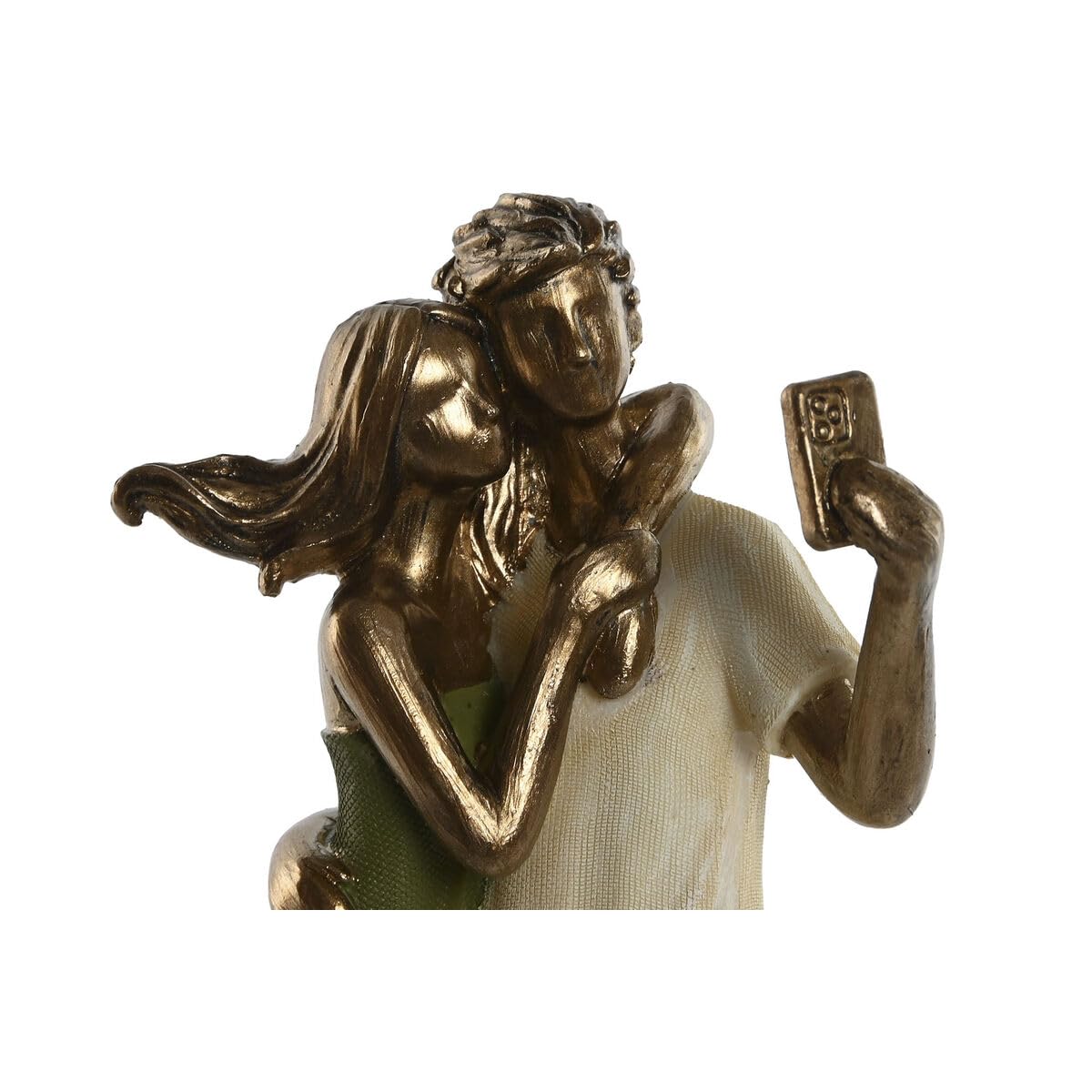 Home ESPRIT Decorative Figure Golden Green 12 x 8.5 x 25.5 cm, Multicolor