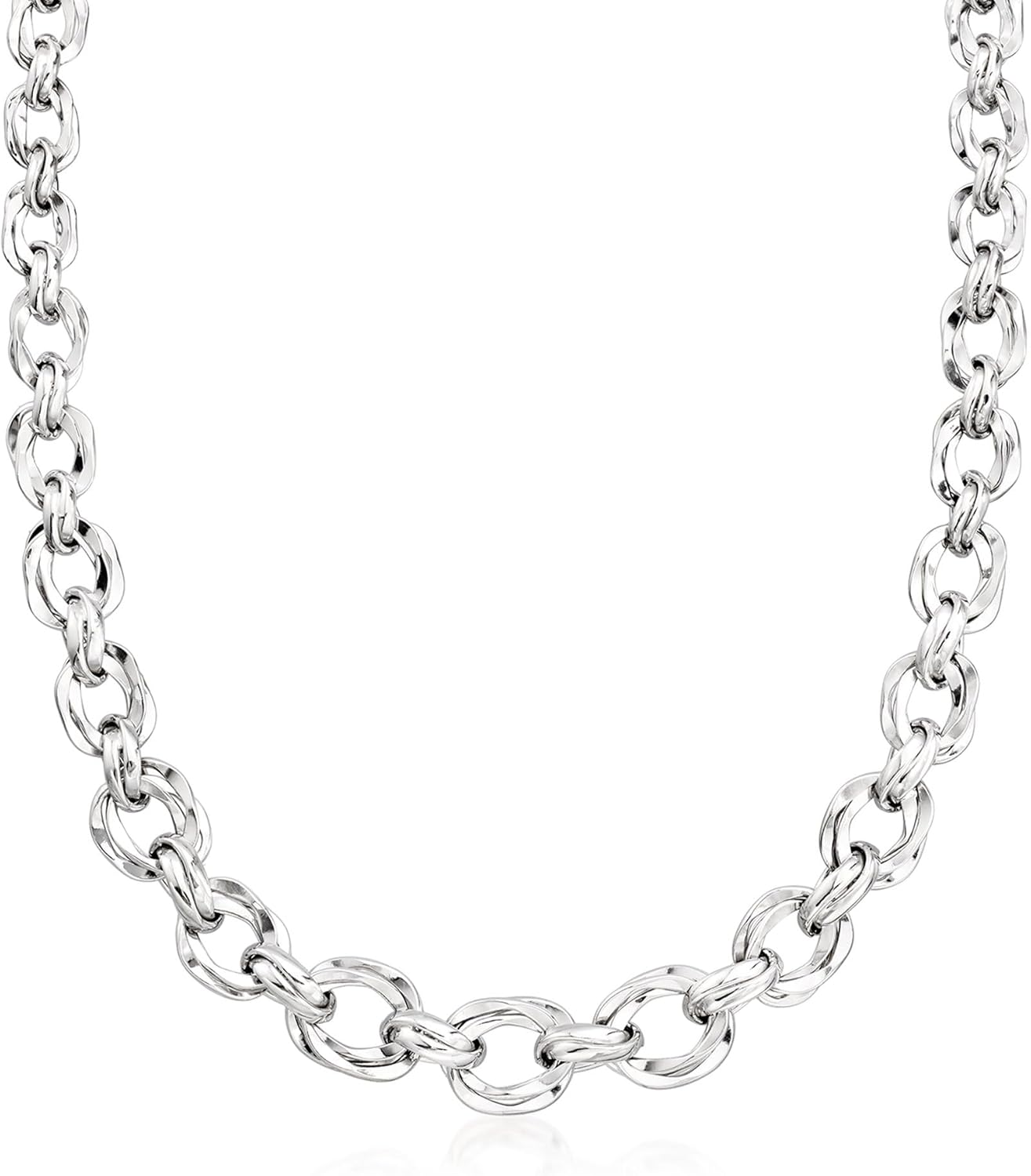 Ross-Simons Sterling Silver Graduated Oval-Link Necklace