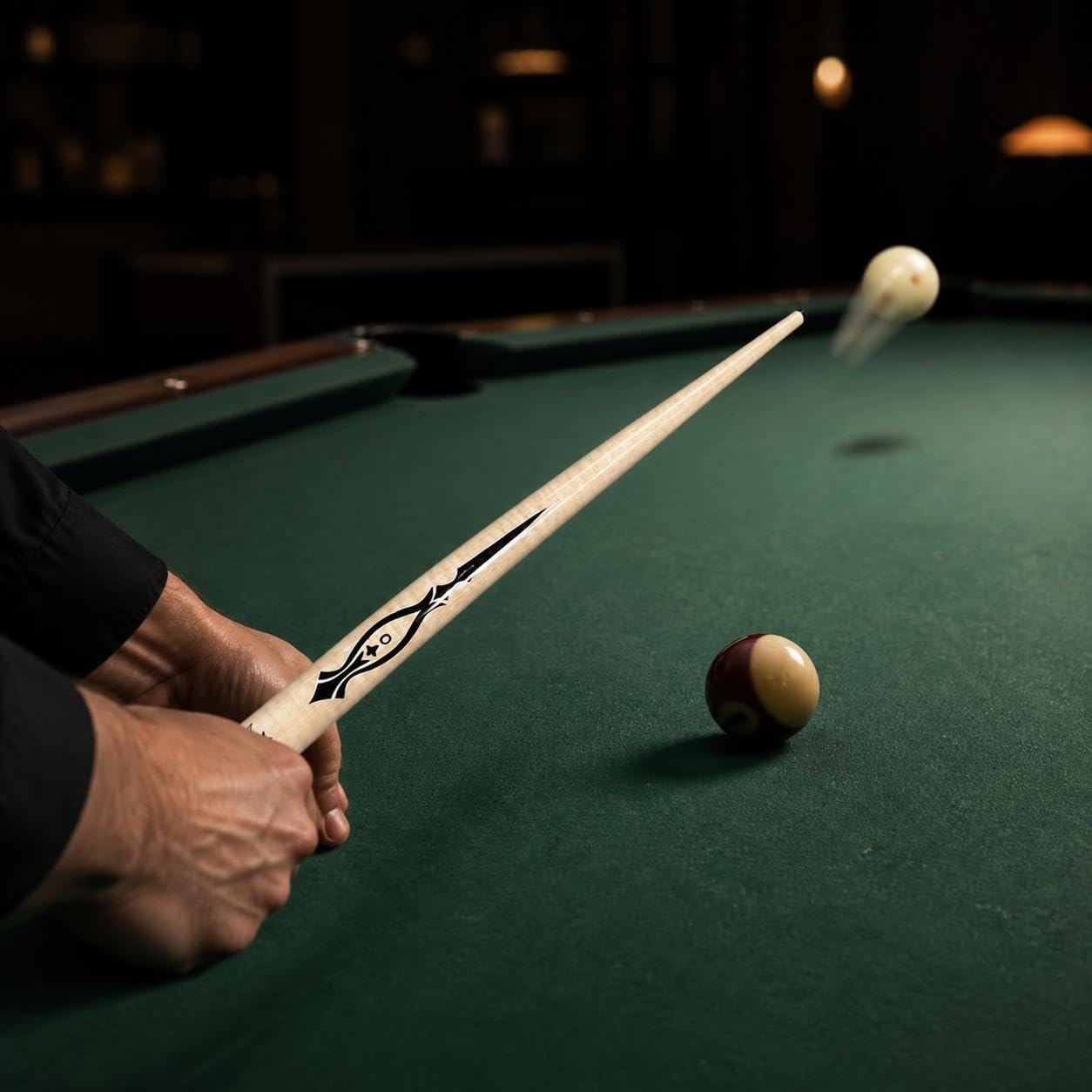 Jump-Cue Pool-Queue, teilig, Naturfarbe