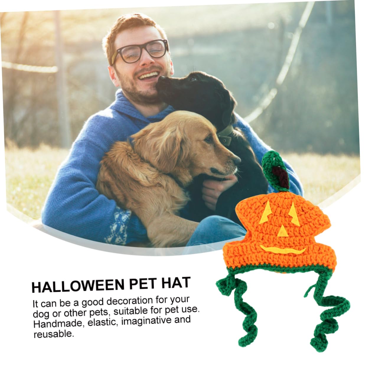 Sosoport 3 Pezzi Cappello Per Animali Domestici Di Halloween Cappello Esclusivo Per Animali Domestici Di Zucca Fatto A Mano Per Gatti