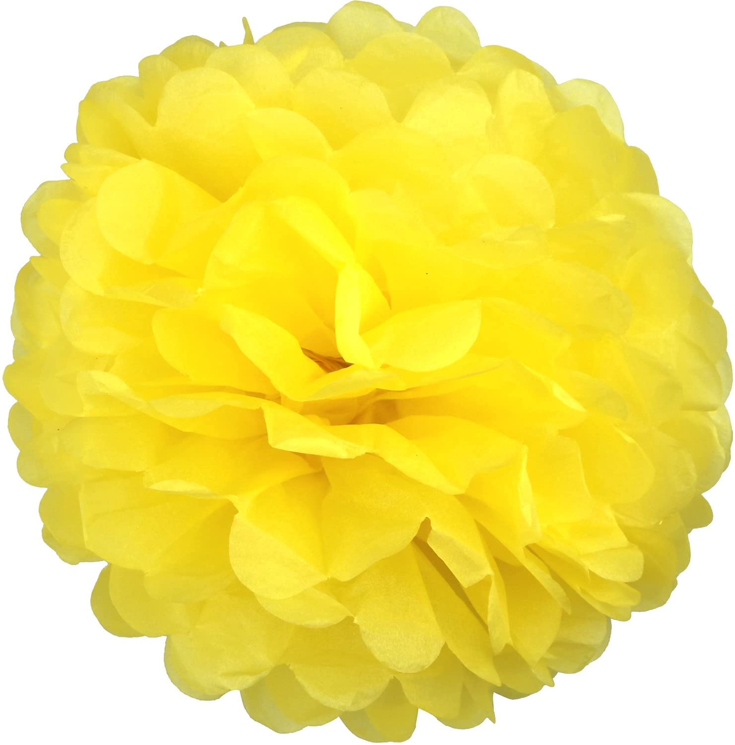 Crelzos kit 12inch Tissue Paper Pom-poms Flowers Ball Perfect for Party Wedding Home Decoration/Birthday Decoration/Outdoor Decoration (Pack of 8, Yellow)