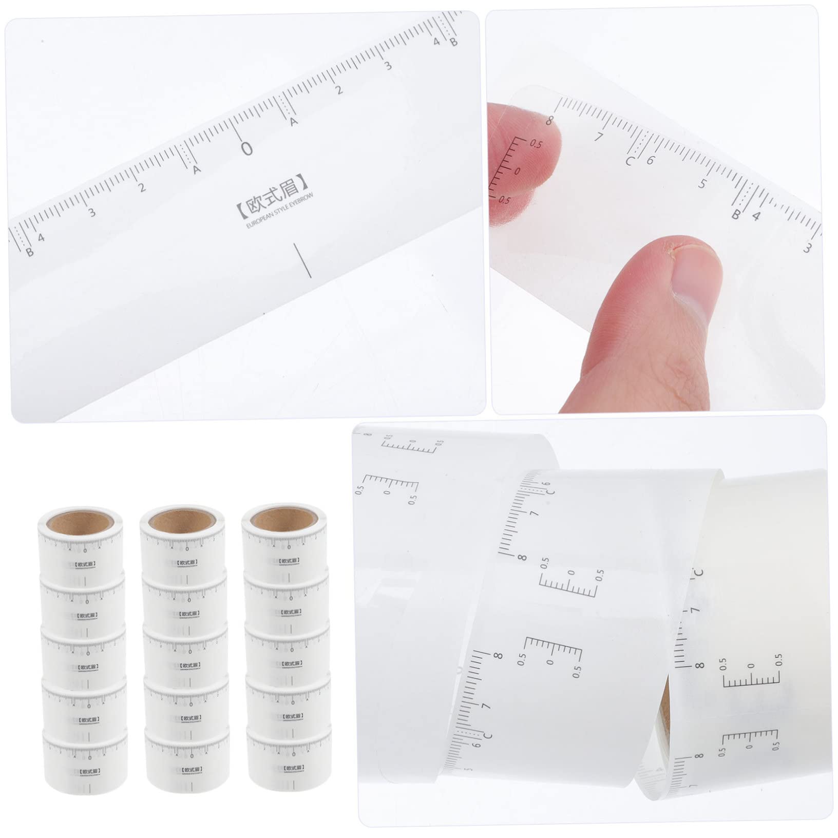 MAGICLULU 4 Set Efficiente Per Modellare Le Sopracciglia Stencil Per Sopracciglia Righello Per Sopracciglia Simmetriche in Qualsiasi Momento 50 Pezzi * 4