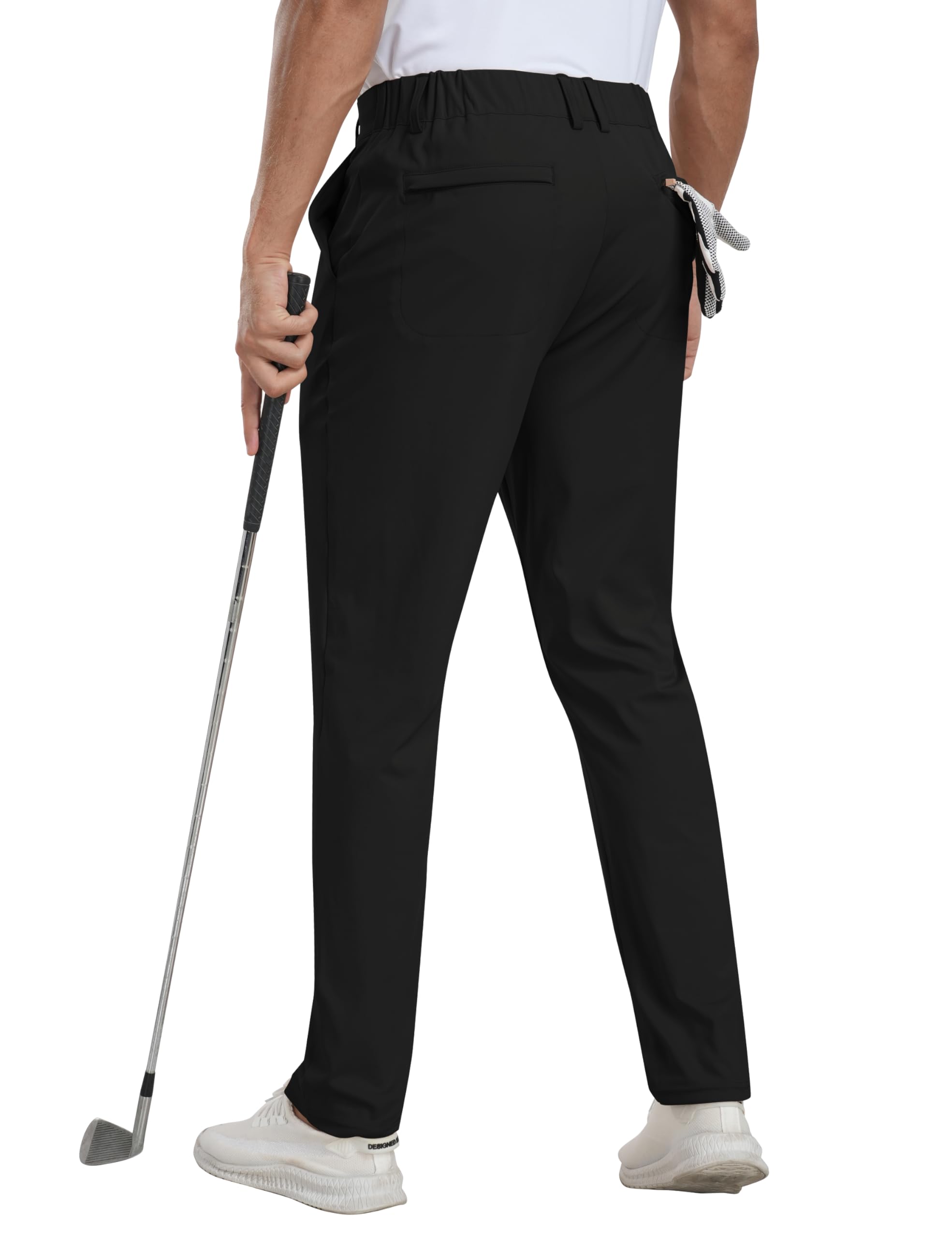 MoFiz Spodnie golfowe Męskie spodnie sportowe o wąskim kroju slim fit sportowe długie spodnie z 5 kieszeniami 30"